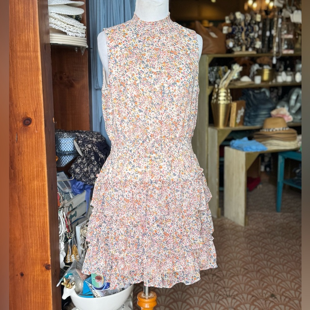 1. State Floral Ruffle Mini Dress